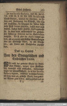 Das 29. Capitel. Von den Evangelischen und Epistolischen Texten