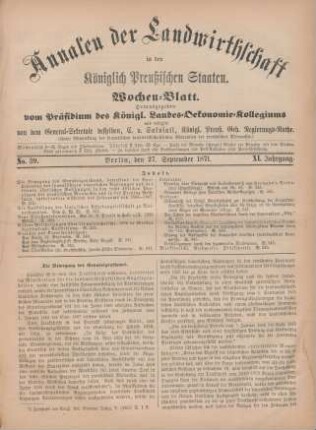 No. 39. Berlin, den 27. September 1871. XI. Jahrgang.