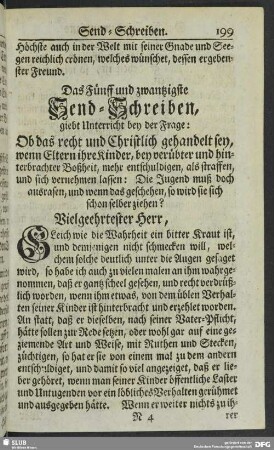 Das Fünff und zwantzigste Send-Schreiben