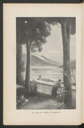 El lago de Como al amanecer - [Grabado]