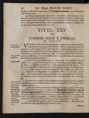 Titul. XXV. De Jvrisdictione Camerali In Genere.