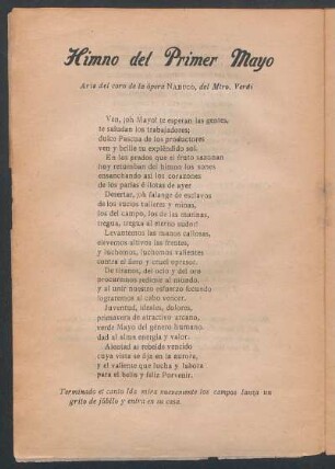 Himno del primer mayo