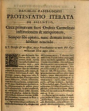 Non vera Origo atque Successio Sacri ordinis Carmelitani
