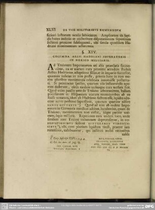 §. XIV. Columna Aelii Hadriani Imperatoris In Norico Milliaris