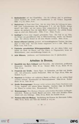 Arbeiten in Bronze (Nr. 97-127)