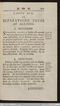 Caput XVII. De Separatione Feudi Ab Allodio