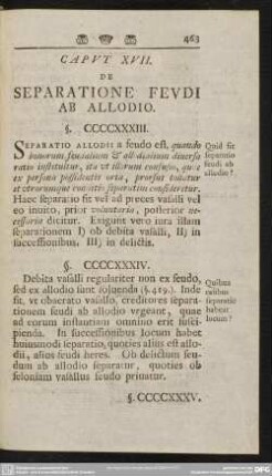 Caput XVII. De Separatione Feudi Ab Allodio