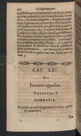 Cap. XXI. De privativè oppositis.