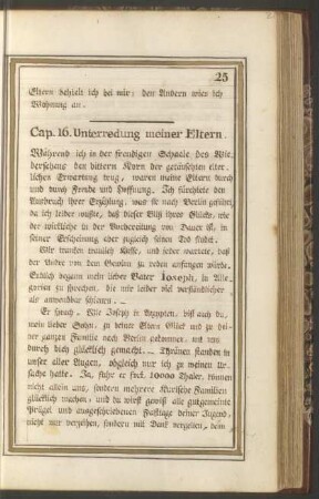 Cap. 16. Unterredung meiner Eltern
