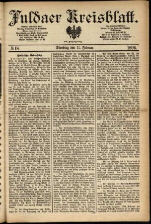 Ausgabe vom Dienstag, den 11. Februar 1896.