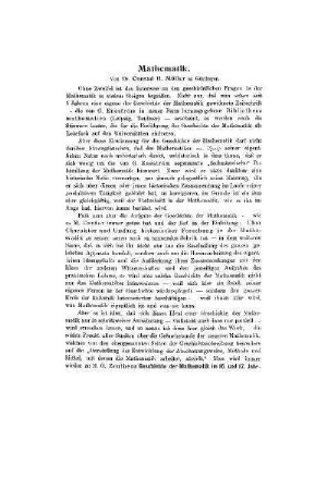Geschichte von Unterrichtsgegenständen : Mathematik ; (Jahresbericht)