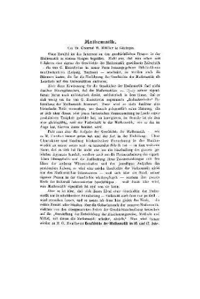 Geschichte von Unterrichtsgegenständen : Mathematik ; (Jahresbericht)