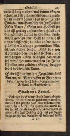 Gebet .... wider den Türcken/ den grausamen Erbfeind der Christenheit.