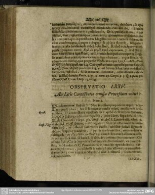 Observatio LXXV. An Litis Contestatio omissa Proceßum vitiet?
