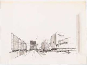 Geschäftshaus Martin-Luther-Straße/Kleiststraße (Philips), Berlin-Schöneberg Vorprojekte: Perspektivische Ansicht