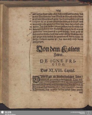 Von dem Kalten Fewer. De Igne Frigido. Das XLVIII. Capitel