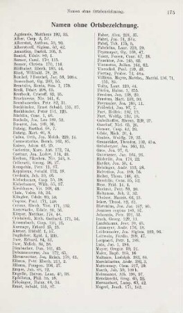 175-176, Namen ohne Ortsbezeichnung