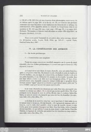 77. La Consécration Des Animaux
