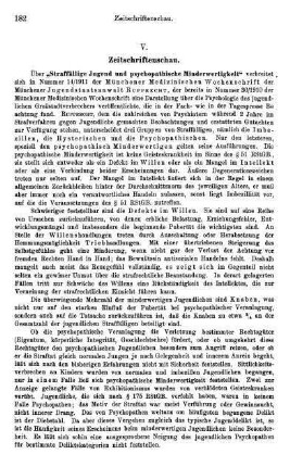 182-183, V. Zeitschriftenschau