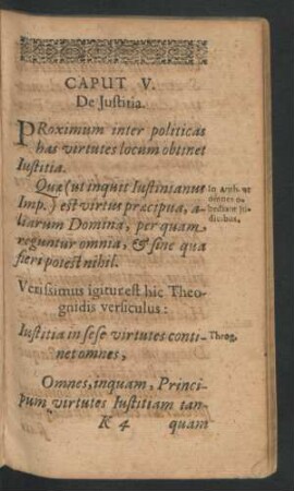 Caput V. De Iustitia.