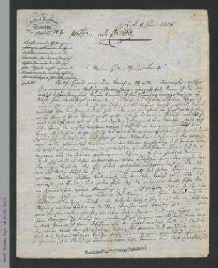 Brieffragment von August Peters an Louise Otto-Peters