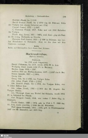Markneukirchen (Ephorie Oelsnitz)