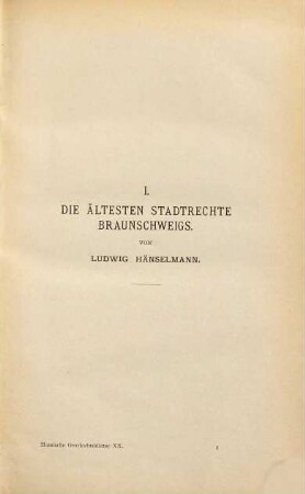 Hansische Geschichtsblätter : = Hanseatic history review. 20 = Bd. 7. 1892. - 1893