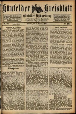 Zweite Ausgabe vom Samstag, den 08. November 1924.