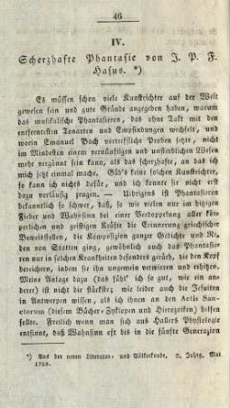 IV. Scherzhafte Phantasie von J. P. F. Hasus