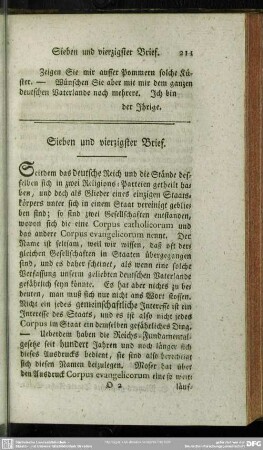 Sieben und vierzigster Brief