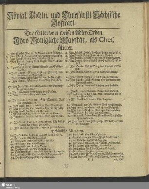 Königl. Pohln. und Churfürstl. Sächsische Hofstatt