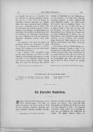 Die Parochie Hainichen