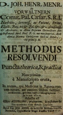 Methodus resolvendi puncto theorica