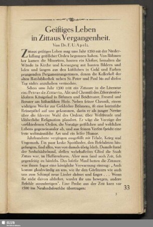 Geistiges Leben in Zittaus Vergangenheit