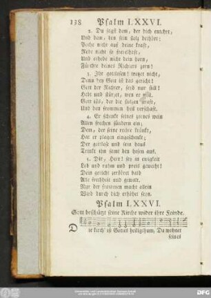Psalm LXXVI. Gott beschützt seine Kirche wider ihre Feinde.