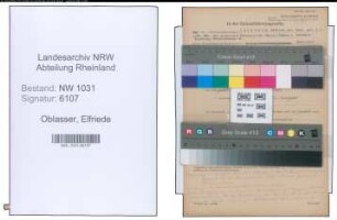 Entnazifizierung Elfriede Oblasser , geb. 05.07.1909 ()
