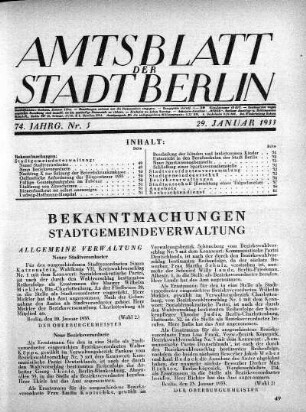 1933,5: Nr. 5, 29. Januar 1933