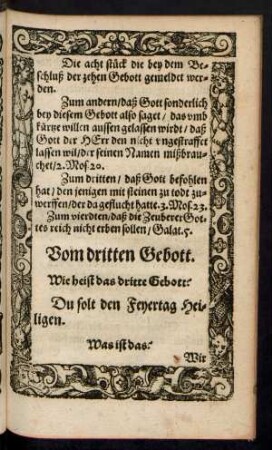 Vom dritten Gebott.