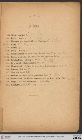 D. Glas (Nr. 425 - 441)