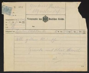 Brief von Alice Bernoulli an Margarete Hauptmann
