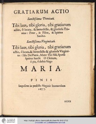 GRATIARUM ACTIO Sanctissima Trinitati.