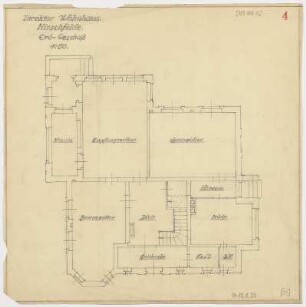 Direktorwohnhaus, Erdgeschoß [Grundriss, Zimmeraufteilung]