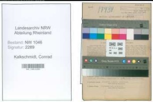 Entnazifizierung Conrad Kalkschmidt , geb. 16.10.1891 (Arzt)
