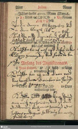 Anfang des Augustmonats