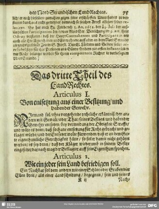 Das dritte Theil des LandRechtes