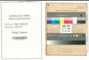 Entnazifizierung Helene Rettig , geb. 13.06.1902 (Lehrerin)