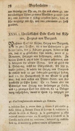 XXXI. 1. Unglückliches Ende Carls des Kühnen, Herzogs von Burgund