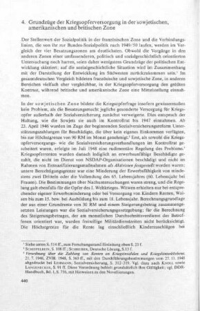 4. Grundzüge der Kriegsopferversorgung in der sowjetischen, amerikanischen und britischen Zone