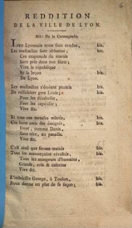 Reddition De La Ville De Lyon : Air: De la Carmagnole