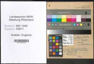 Entnazifizierung Eugenie Krabler , geb. 16.02.1888 (Biologin)